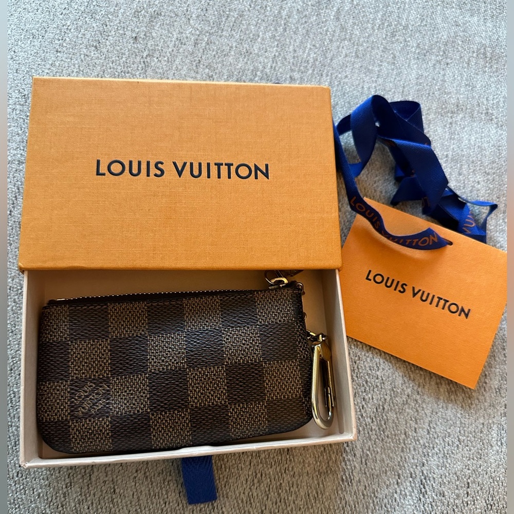 Pre-loved Louis Vuitton Card Holder & Key Pouch in damier ebene